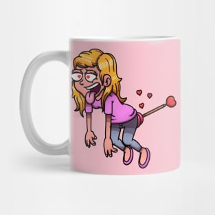 Floating Woman Shot By Cupid’s Heart Arrow Mug